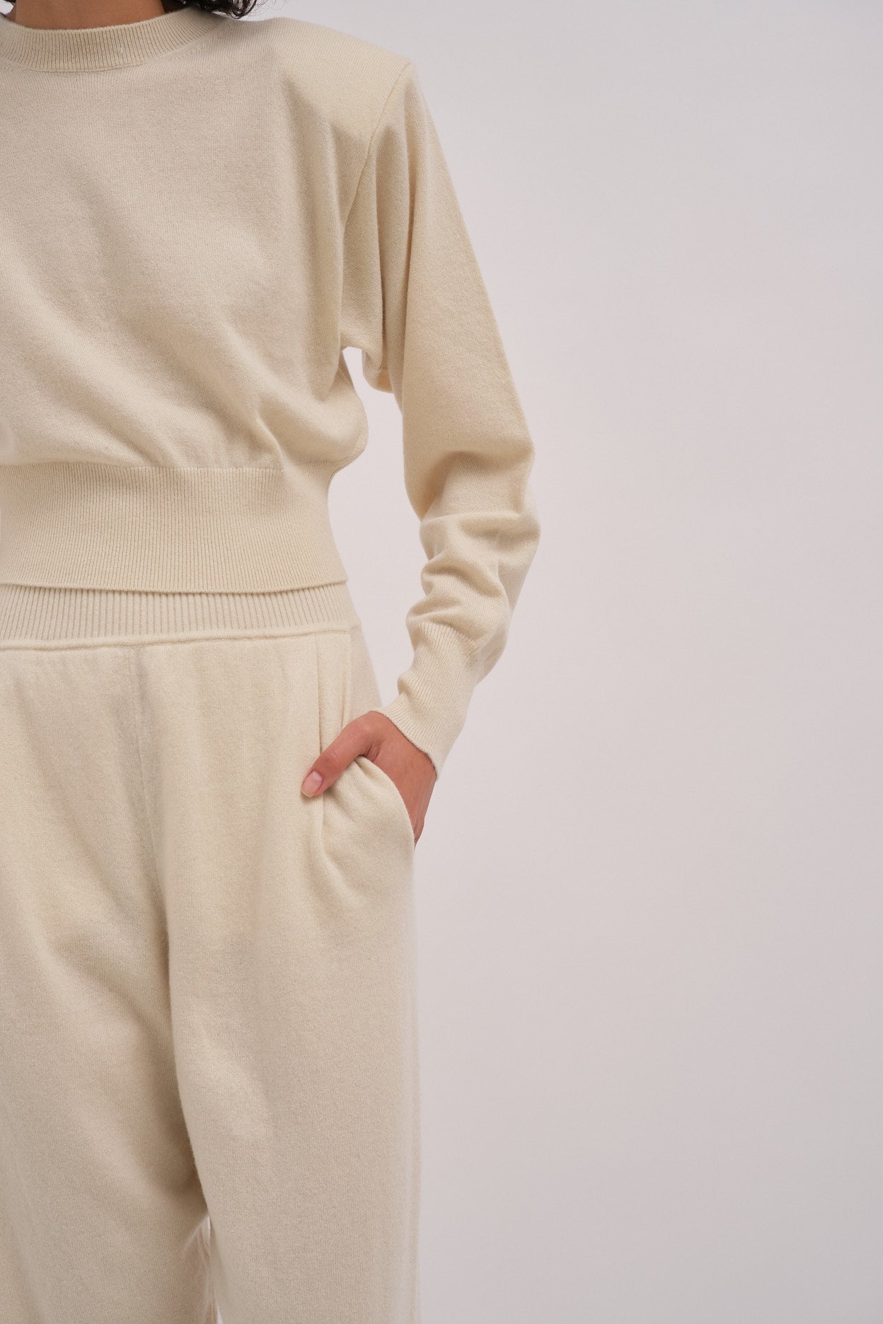 MAYA HIGH RISE CASHMERE TRACK PANTS