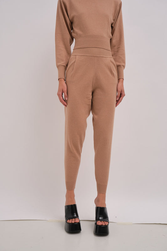 MAYA HIGH RISE CASHMERE TRACK PANTS