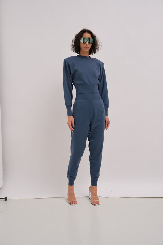 MAYA HIGH RISE CASHMERE TRACK PANTS