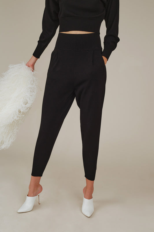 MAYA HIGH RISE CASHMERE TRACK PANTS